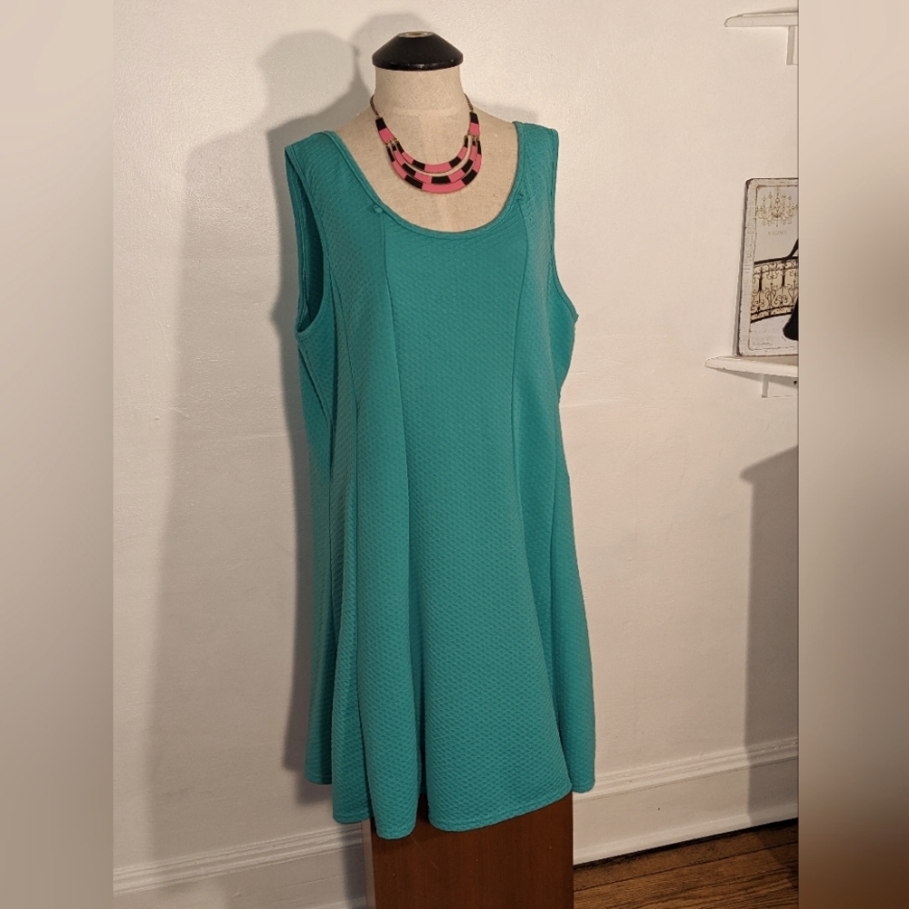 Plus Sized Teal Rouge Collection Skater Dress